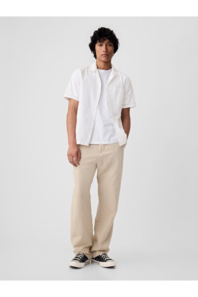 GAP Erkek Beyaz Fisto İşlemeli Gömlek