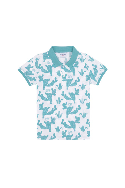 U.S. Polo Assn. Tricou cu gât polo pentru băieți, verde mentă 50263531-VR090