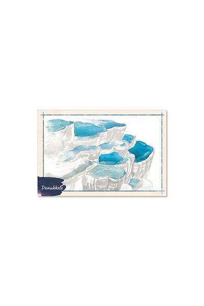 Anadolia Ξύλινη καρτ ποστάλ Pamukkale Travertines