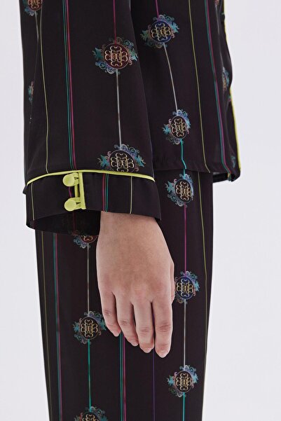 Feu De Elu Elucious Desenli Uzun Saten Pijama Takımı