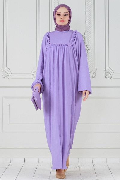Sevitli Rochie Roaba cu Volane Liliac