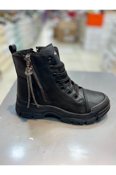 Genel Markalar Punto Günlük Şık Kadın Bağcıklı Fermuarlı Bot