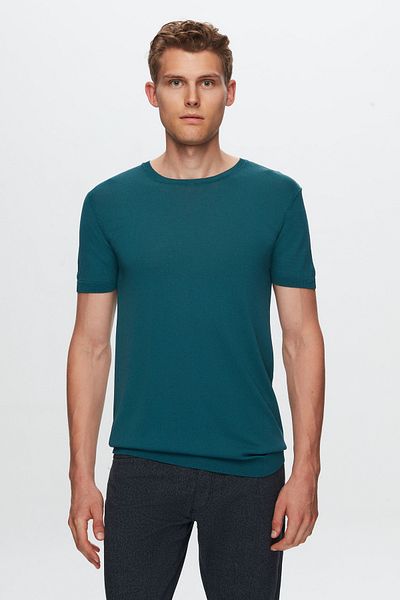 Twn T-shirt Emerald Green Slim Fit Rayon