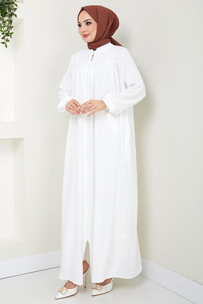 hafsamina White Aerobin Ferace - Robe, HM2156