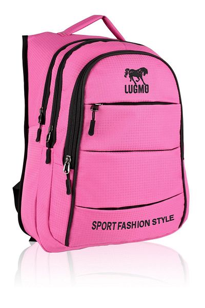 LUGMO High School Junior High School Bag with 4 Pockets and Waterproof - Pink