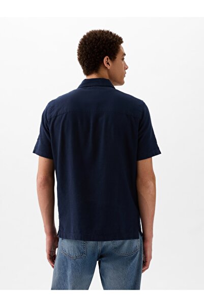 GAP Erkek Lacivert Keten Karışımlı Gömlek