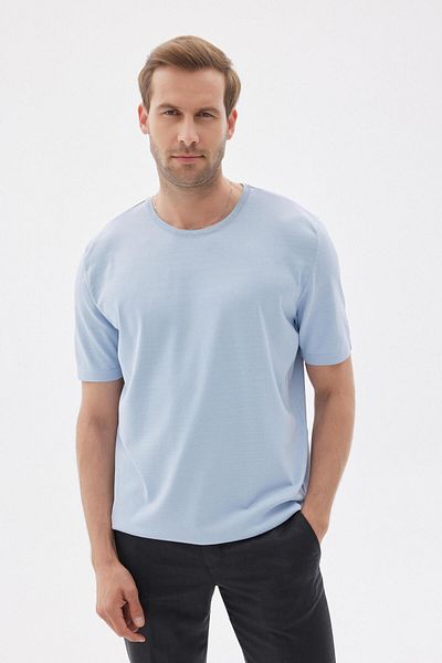 odelon Tricou albastru pentru bărbați - limitat, mânecă scurtă solidă, raion