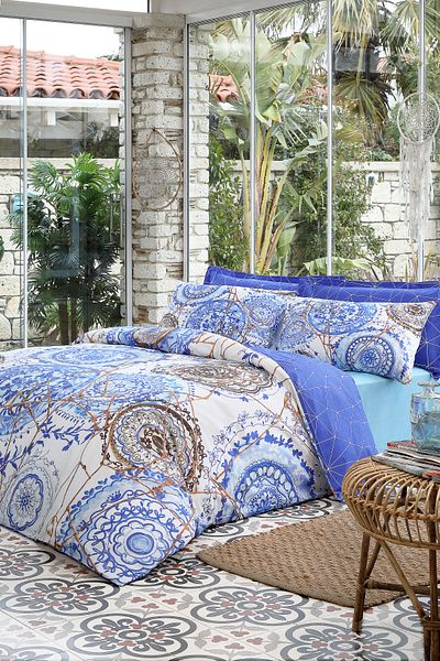 Özdilek Set cuvertură de pilota din satin dublu Soft Life Majolica