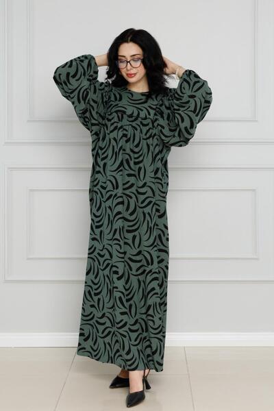 Sevitli Πράσινο φόρεμα Karin - Ρόμπα και στάμπα