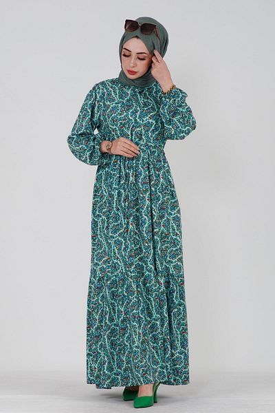Sevitli Φόρεμα Miray Viscose με Tunnel Waist - μπλε