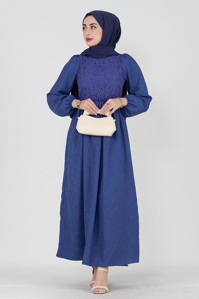 Sevitli Turquoise Dress-blue