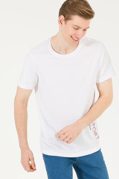 U.S. Polo Assn. Men's White Crew Neck T-Shirt 50263562-Vr013