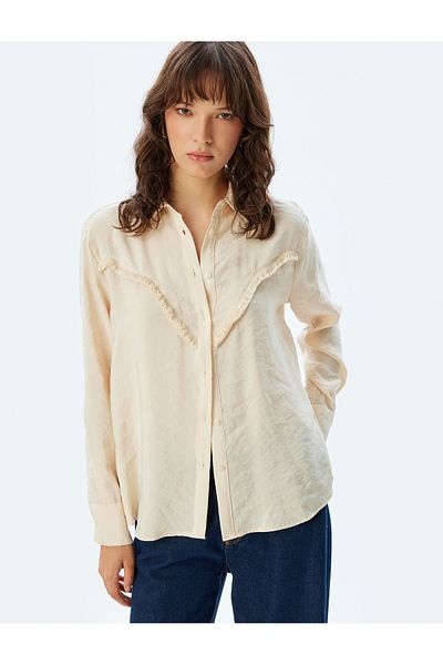 Koton Long Sleeve Modal Shirt - Tassel Detail