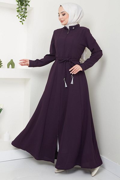 hafsamina Πλισέ Mevlana Ferace Plum HM2057