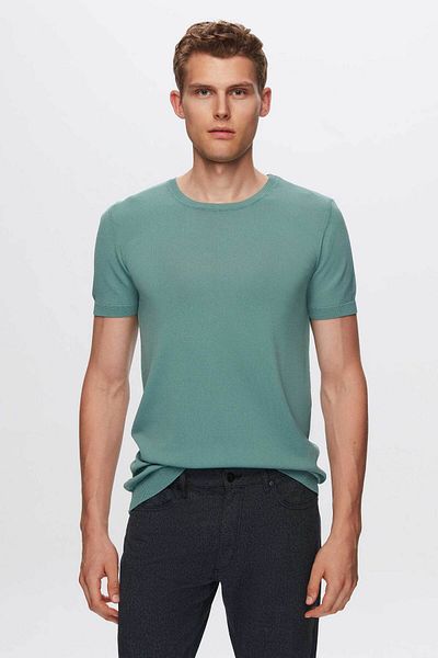 Twn Πλεκτό μπλουζάκι Mint Slim Fit Rayon
