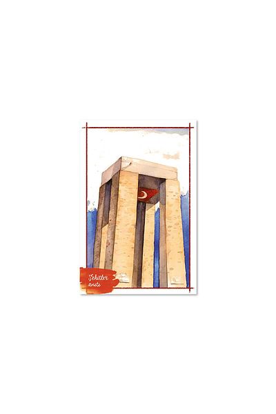 Anadolia Ξύλινη καρτ ποστάλ Μνημείο Μάρτυρων