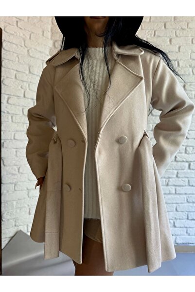 moneta boutique Palton scurt de damă, căptușit cu nasturi în față