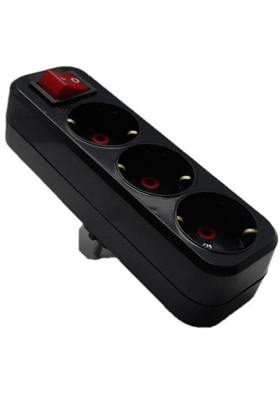 enparlak Triple Switch Golyat Plug Socket Black Mutlusan