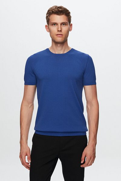 Twn Πλεκτό μπλουζάκι Cobalt Slim Fit Rayon