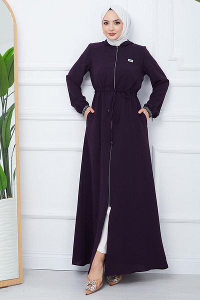 hafsamina Δίχτυ με κουκούλα δεμένο Ferace Plum HM2360