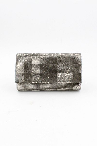 Chantaky 064 450 Platinum - Βραδινό φόρεμα Clutch Βραδινή τσάντα με πλήρη κρυστάλλινη πέτρα λεπτομέρεια