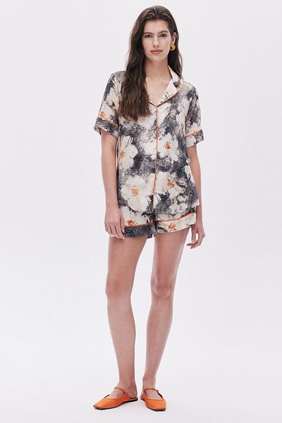 Feu De Elu Ely Patterned Short Viscose Pajama Set