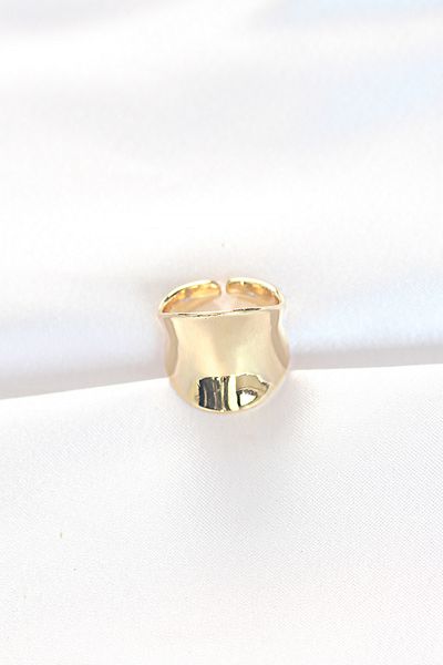 Clariss Gold Color Adjustable Curved Mirror Ring