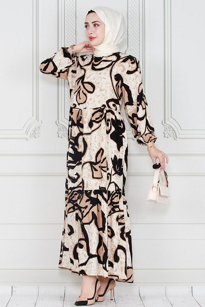 Sevitli Lilyum Viscose Dress - Belted, Mink