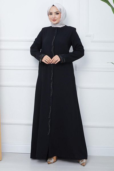 hafsamina Плат с пчелна пита голям размер Stoned Ferace Black HM2352