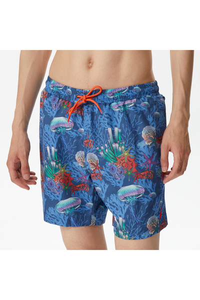 Nautica Erkek Mavi Baskılı Deniz Şortu