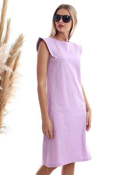 Cotton Mood 20333416 Süprem Omuzu Telalı Elbise Lıla