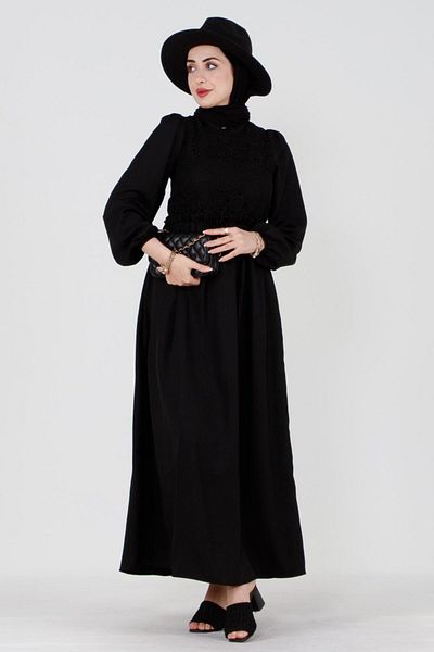 Sevitli Turquoise Dress-black