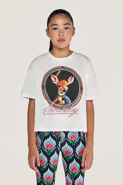 SWATSKY Tricou pentru fete BG Store Off-White