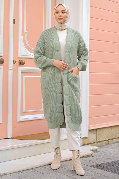 hafsamina Selanik Knitted Knitwear Cardigan Mint HM2234