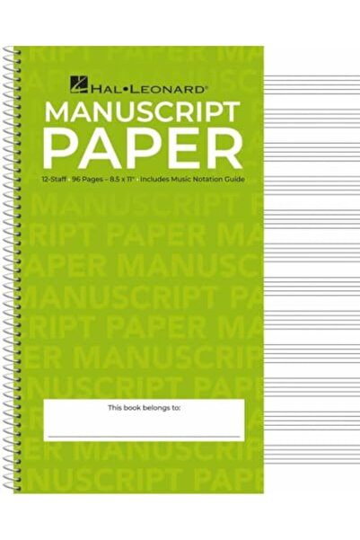Hal Leonard Corporation Standard Wire Bound Manuscript Paper: Green Cover