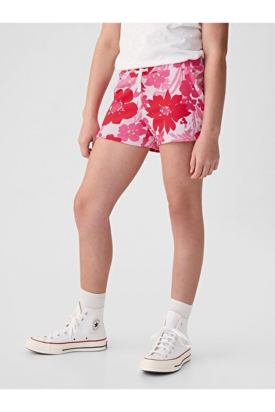 GAP Kız Çocuk Pembe Logo Fransız Havlu Kumaş Pull-On Şort