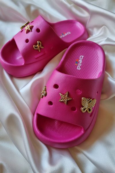 Akınal Bella Akınalbella Stone Detail Children's Thick Sole Ultra Soft Slippers E436