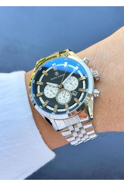 DAVID GUNER Men's Wristwatch - Waterproof Steel Case and Cord