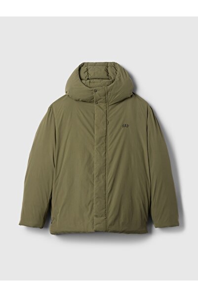 GAP Erkek Haki Geri Dönüştürülmüş Gap Logo Puffer Şişme Mont