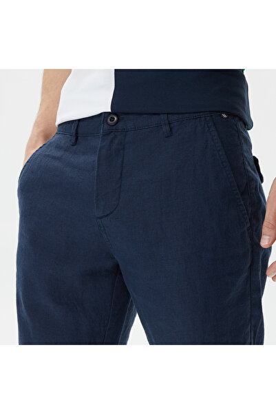 Nautica Erkek Lacivert Keten Bermuda