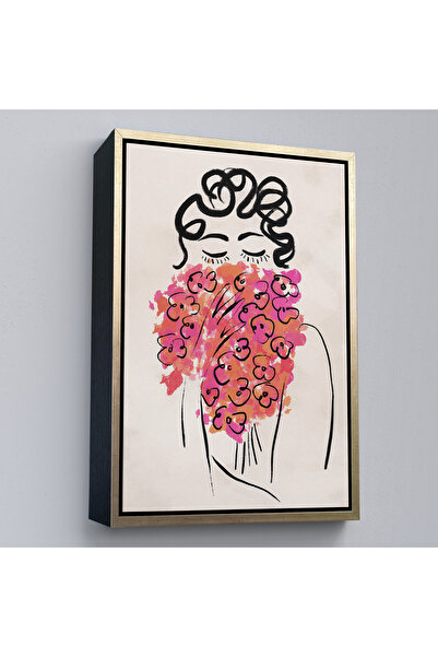 Home Tablou drăguț pentru femei cu cadru din lemn-7992