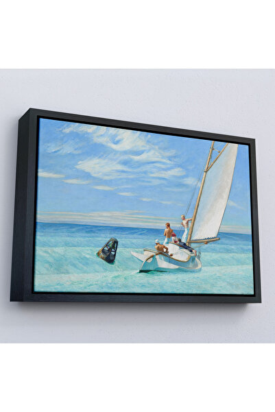 Oxyteez Edward Hopper cu ramă din lemn - Pictura Ground Swell cu velierul-7077