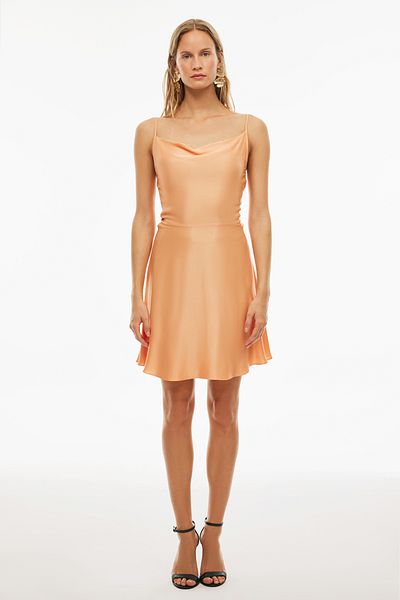 Perspective Φόρεμα Clarys Regular Fit Above Knee Degaje Collar σε χρώμα βερίκοκο
