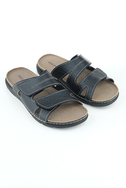 GEZER Літні тапочки на липучках, регульовані, зручна підошва, внутрішня підошва з натуральної шкіри, чоловічі тапочки