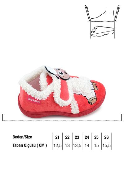 GEZER Baby Girl Winter Velcro Adjustable Daily School Nursery Slippers Shoes