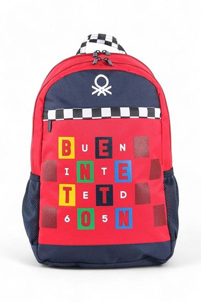 Benetton Red Unisex School Backpack Ben03766