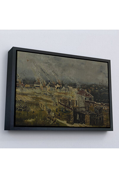 TAKI DERYASI Henri Rousseau cu cadru din lemn - Pictură de la bătălia de la Champigny-7054