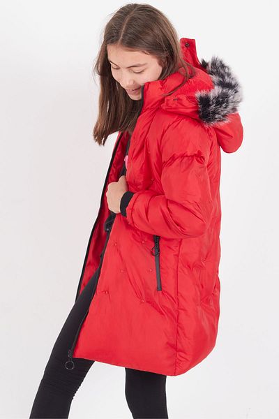 Cansın Mini Girl's Coat Polka Dot Hooded Puffer Coat 14532