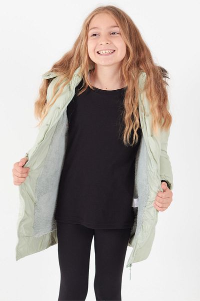 Cansın Mini Girl's Coat Polka Dot Hooded Puffer Coat 14532
