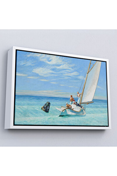 Oxyteez Edward Hopper cu ramă din lemn - Pictura Ground Swell cu velierul-7077